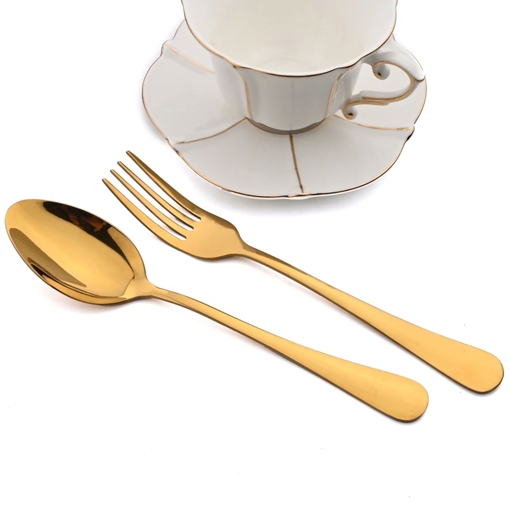 AJOYOUS 24-Piece Stainless Steel Dinnerware Set – Knife, Fork & Spoon Flatware