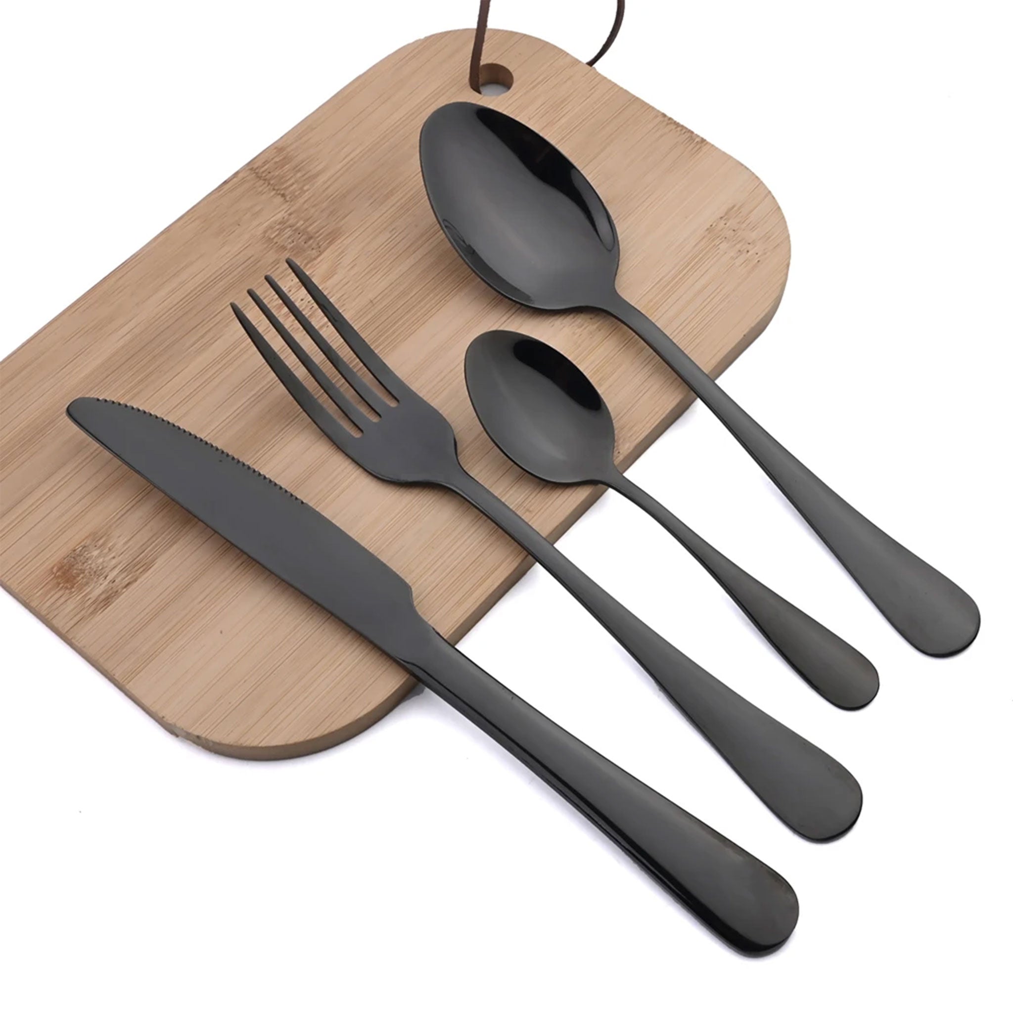 AJOYOUS 24-Piece Stainless Steel Dinnerware Set – Knife, Fork & Spoon Flatware