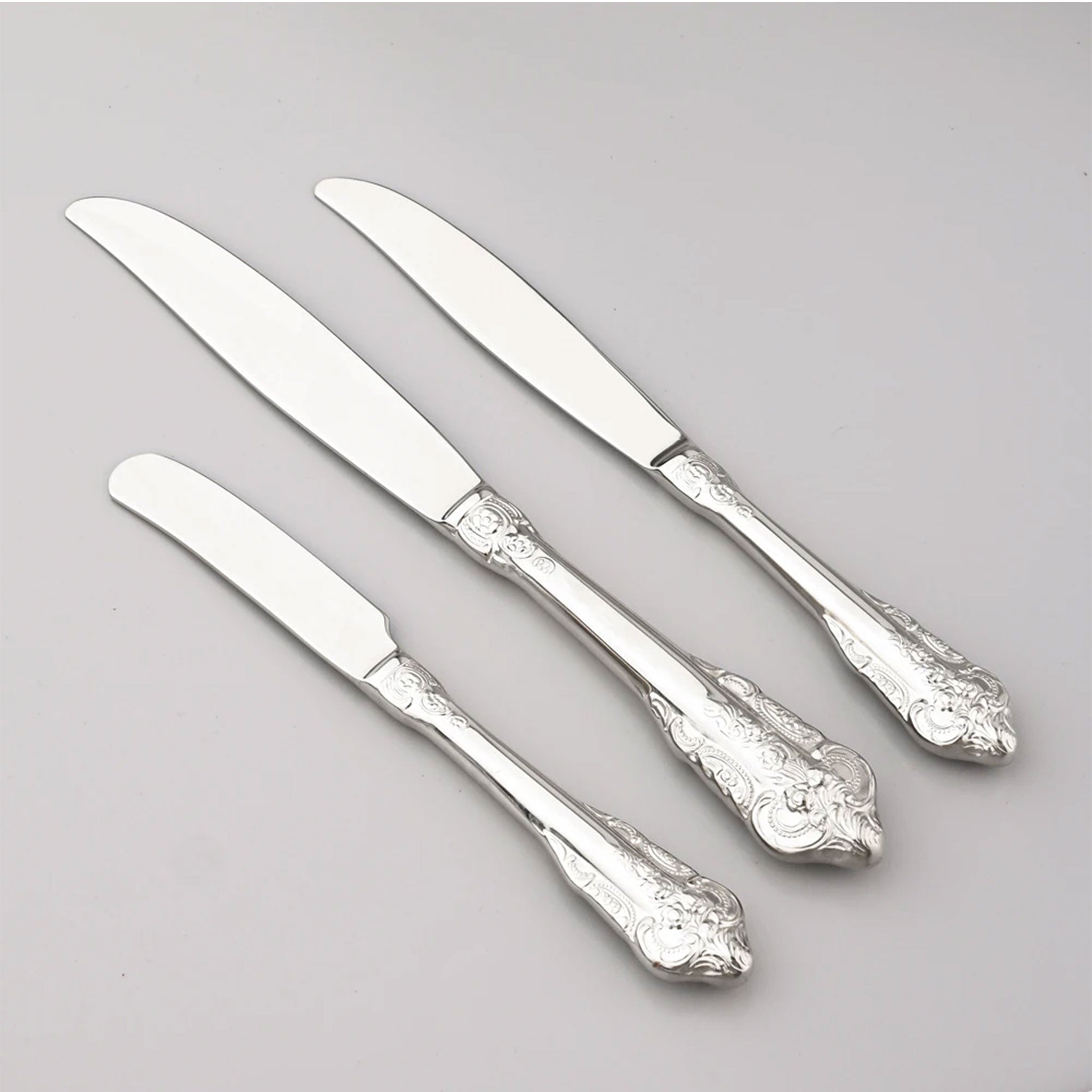 AJOYOUS Stainless Steel Vintage Silver Plated Cutlery Set – Knife, Fork & Spoon