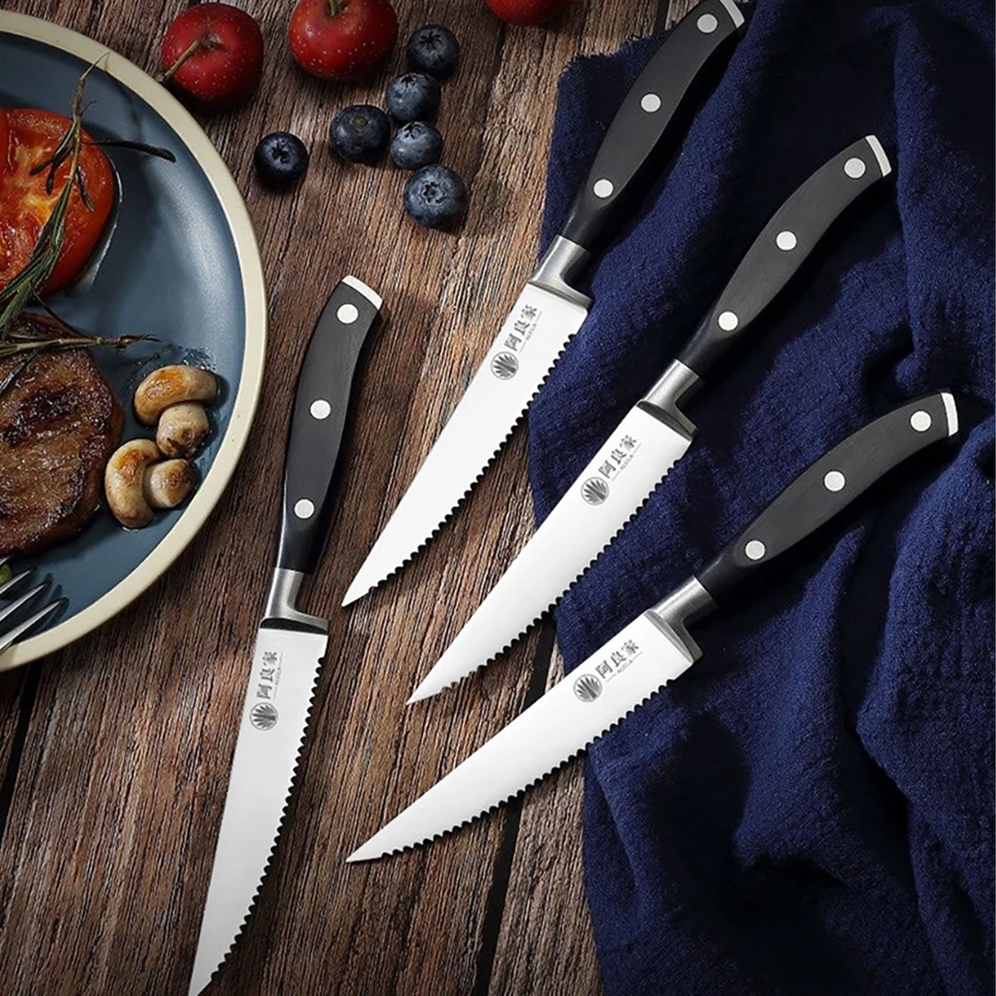 ALEGA 4.5-Inch Western-Style Serrated Steak Table Knife