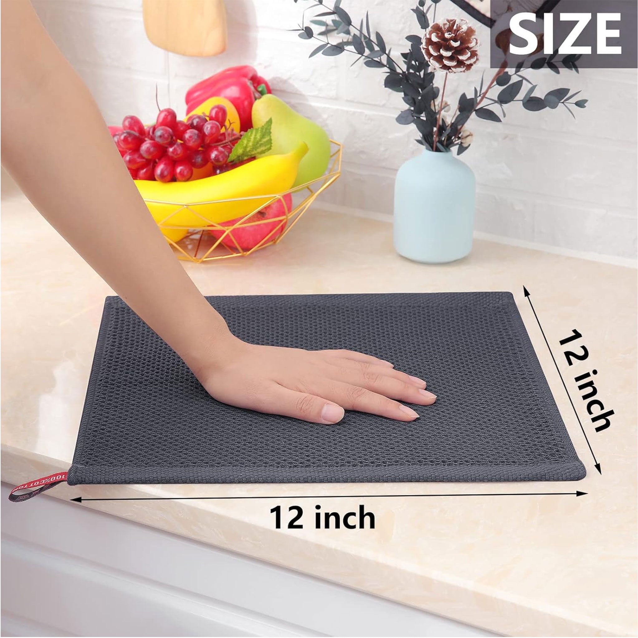 Absorbent Cotton Waffle Hand Towel
