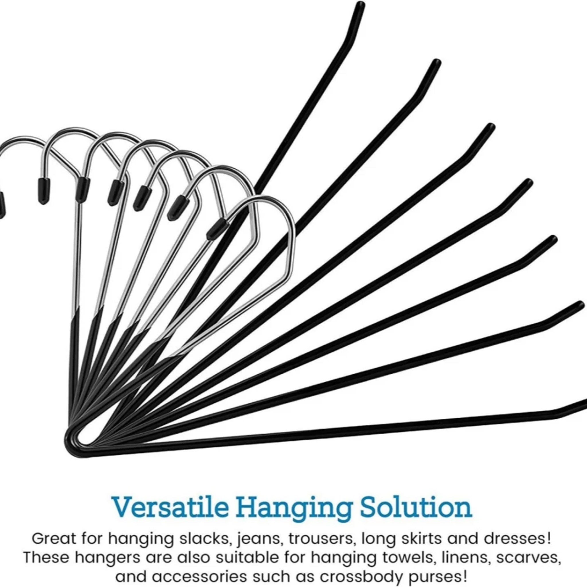 "Anti-Slip Open Metal Pants Hanger – Space-Saving, Strong & Smooth Organizer"