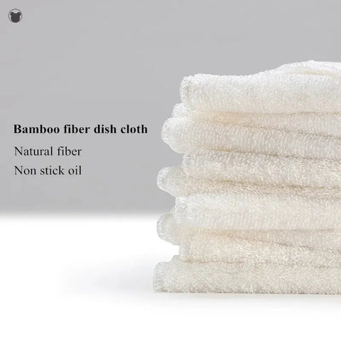 BAER FAMILY 10pcs Eco-friendly Bamboo Fiber Cleaning Cloth Dish Cloths Non-sticky Oil Kitchen Accessories Towel Free Shipping wiktra