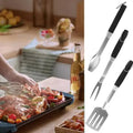 Barbecue Accessories Kit 3pcs Stainless Steel BBQ Cooking Spatula Kitchen Tongs Vegetables And Meat Cooking Outdoor Grilling wiktra