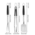 Barbecue Accessories Kit 3pcs Stainless Steel BBQ Cooking Spatula Kitchen Tongs Vegetables And Meat Cooking Outdoor Grilling wiktra