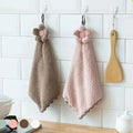 Bathroom Portable Towels Hangable Coral Fleece Absorbent Sun Flower Soft Hand Kitchen Bathroom Cleaning Microfiber Cloth Tools wiktra