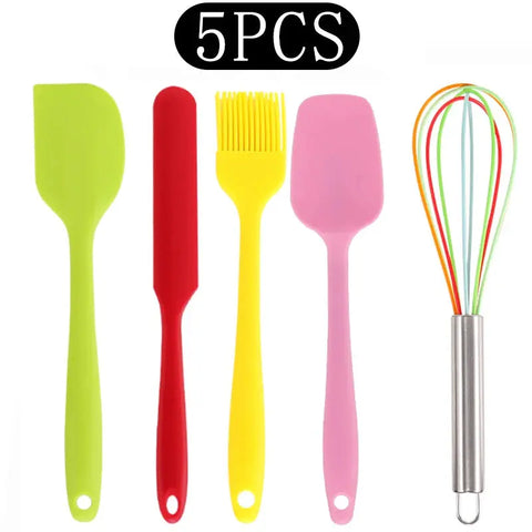 Black Non-stick Silicone Kitchenware Cooking Utensils Set Cookware Spatula Egg Beaters Stainless Steel Handle Kitchen Tool Set