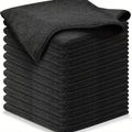 Black Ultrafine Fiber Cloths Household Rag Car Clean Polyester Cotton Quick Drying Duster Kitchen Towel Dish Cloth Scouring Pad - Wiktra