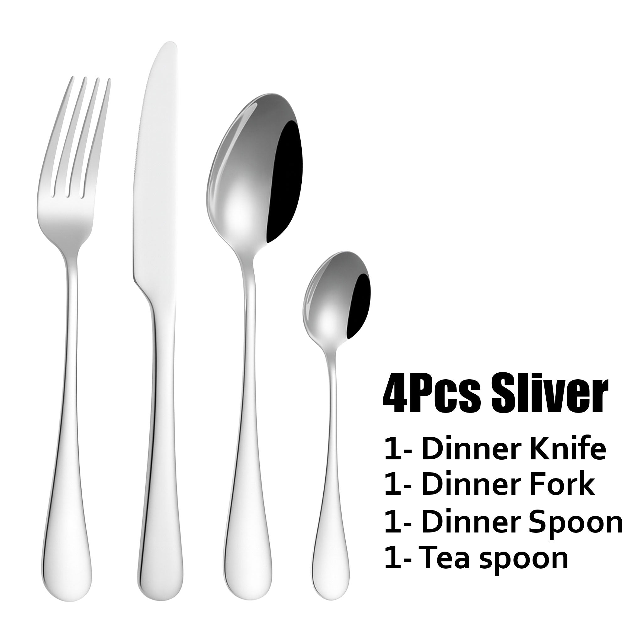 Black & Gold 4-Piece Stainless Steel Cutlery Set
