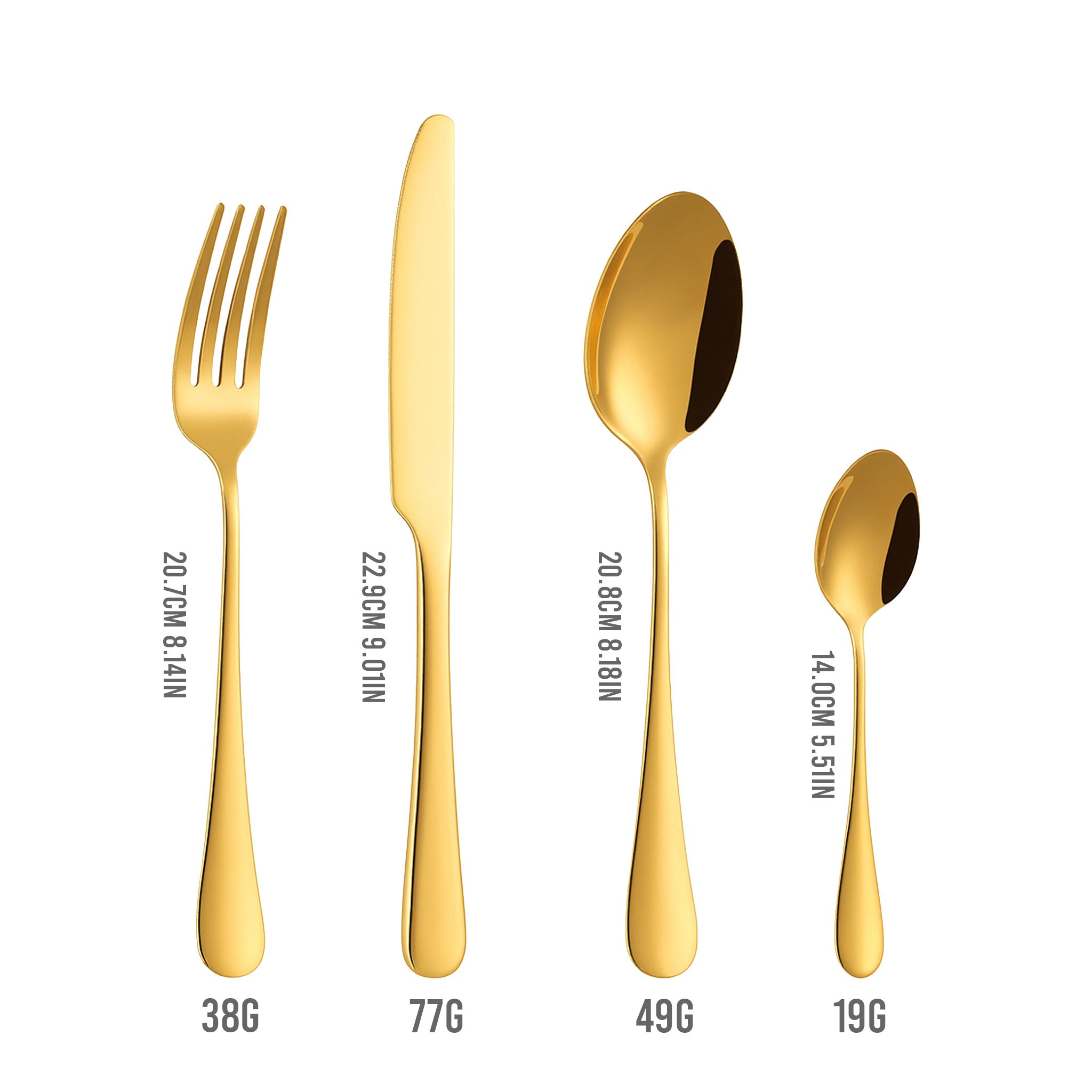 Black & Gold 4-Piece Stainless Steel Cutlery Set