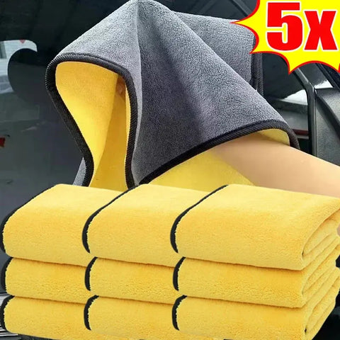 Car Wash Microfiber Towel Super Absorbent Car Cleaning Drying Cloth Kitchen Washing Towels Double Layer Household Cleaning Tool wiktra