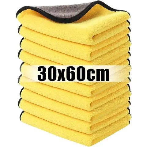 Car Wash Microfiber Towel Super Absorbent Car Cleaning Drying Cloth Kitchen Washing Towels Double Layer Household Cleaning Tool