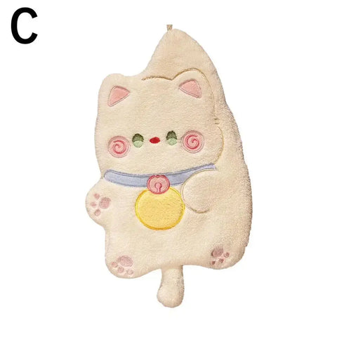 Cartoon Cat Hand Towels Hanging Absorbent Cute Animal Bathing Children Towel Wipe Dry Quick Kitchen Soft Kids Cloth Towel Q7Y4