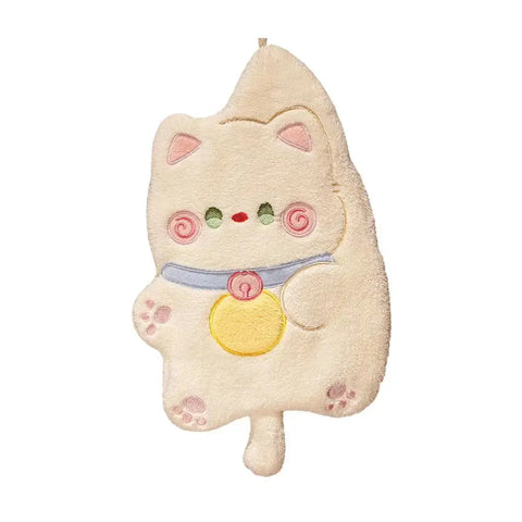 Cartoon Cat Hand Towels Hanging Absorbent Cute Animal Soft Towel Wipe Children Bathing Dry Kids Towel Cloth Kitchen Quick E9R6 wiktra