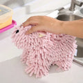 Cartoon Dog Chenille Hand-Wiping Doll, Kitchen And Bathroom Multifunctional Cartoon Animal Creative Hand-Wiping Towel Plush Toy wiktra