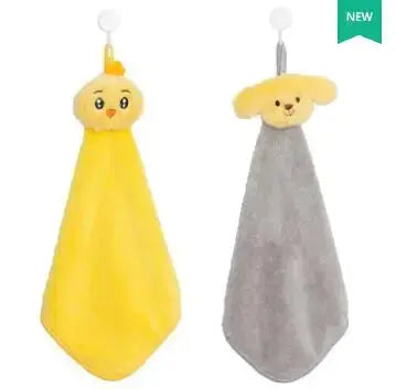 Cartoon Hanging Towel For Children Water Absorption Kitchen Bathroom Household Hand Quick Drying 2Pcs