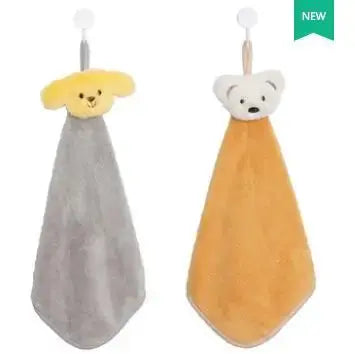 Cartoon Hanging Towel For Children Water Absorption Kitchen Bathroom Household Hand Quick Drying 2Pcs