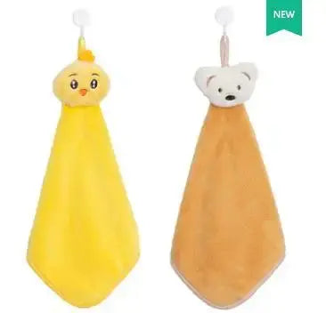 Cartoon Hanging Towel For Children Water Absorption Kitchen Bathroom Household Hand Quick Drying 2Pcs