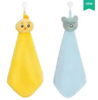 Cartoon Hanging Towel For Children Water Absorption Kitchen Bathroom Household Hand Quick Drying 2Pcs