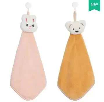 Cartoon Hanging Towel For Children Water Absorption Kitchen Bathroom Household Hand Quick Drying 2Pcs