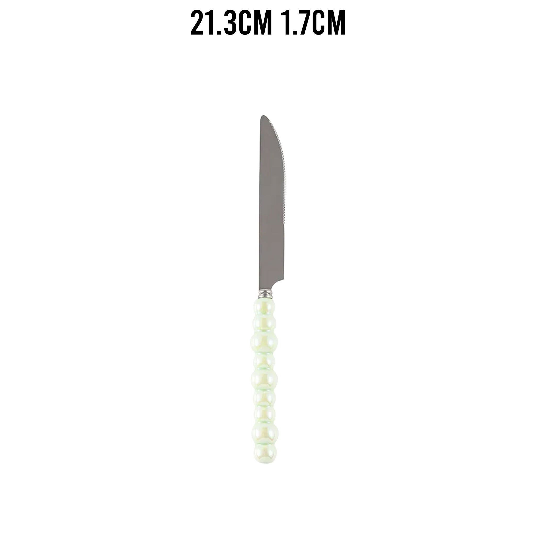 Ceramic Pearl Handle Cutlery Set – Knife, Fork & Spoons
