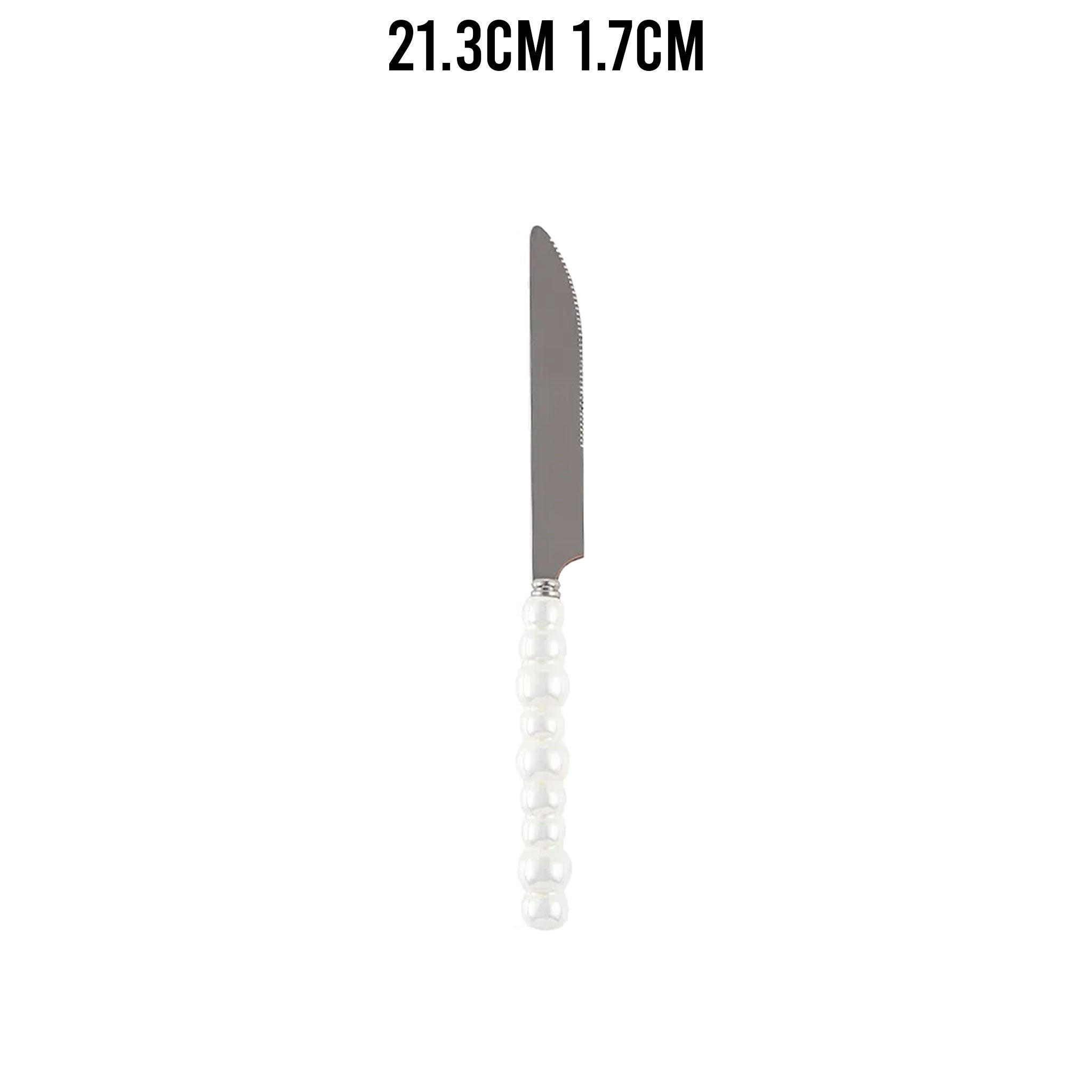 Ceramic Pearl Handle Cutlery Set – Knife, Fork & Spoons
