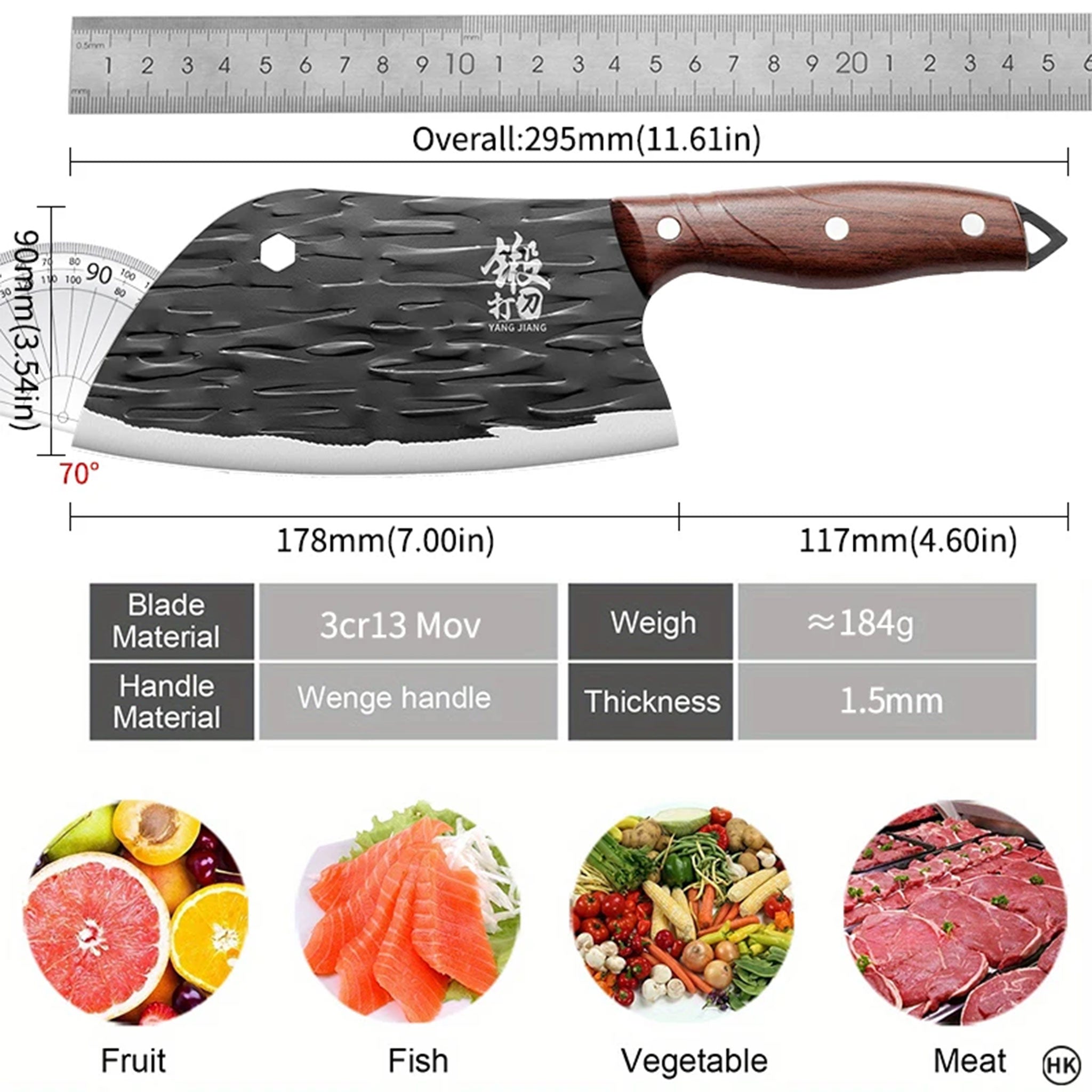 Chef’s Forged Slicing & Meat Cleaver – Small Household Kitchen Knife