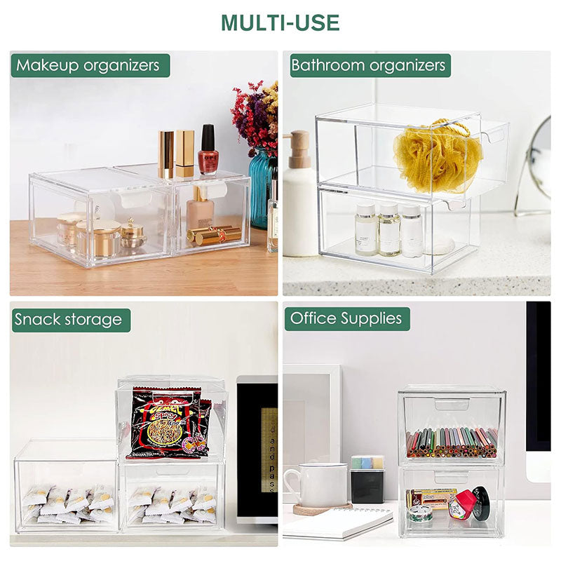 Clear Stackable Makeup Storage Organizer
