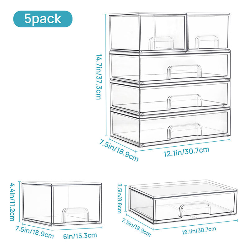 Clear Stackable Makeup Storage Organizer