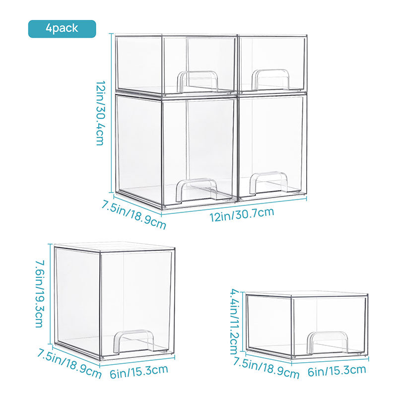 Clear Stackable Makeup Storage Organizer