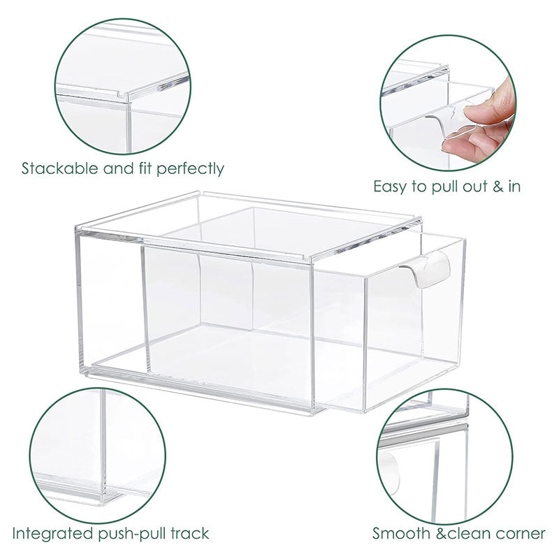 Clear Stackable Makeup Storage Organizer