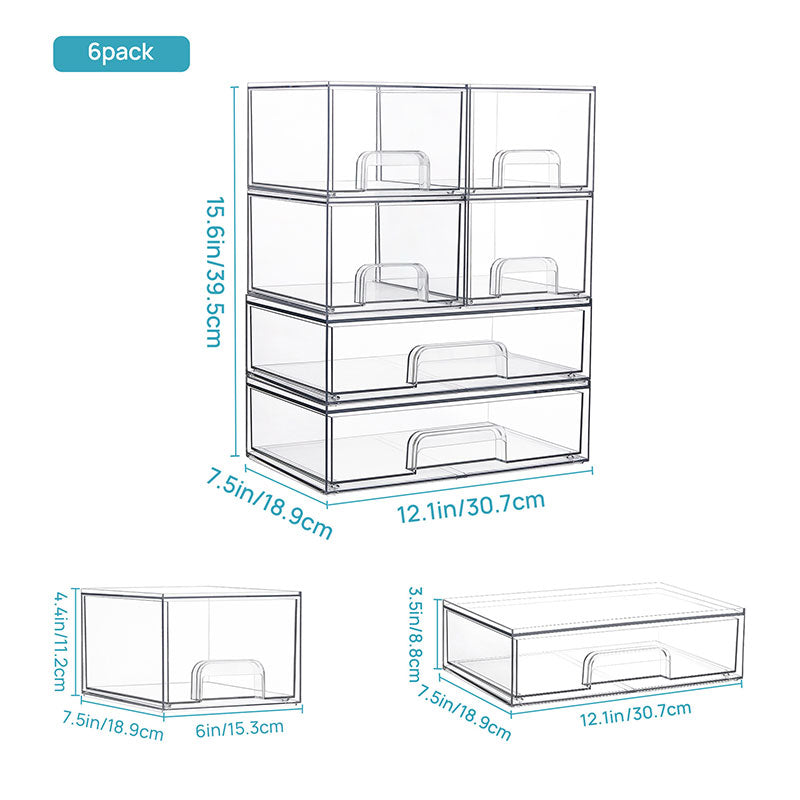 Clear Stackable Makeup Storage Organizer