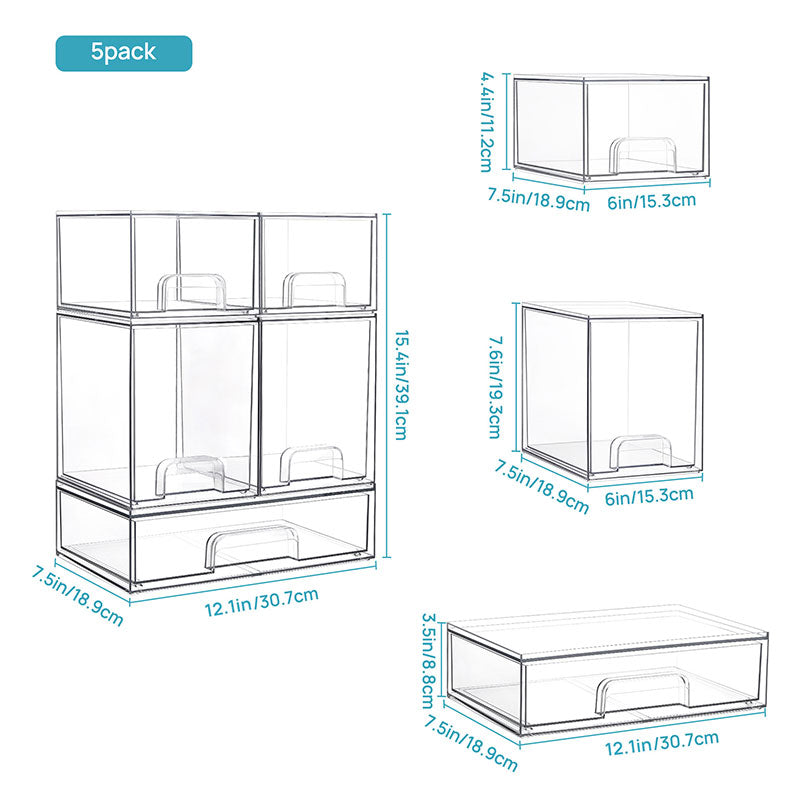 Clear Stackable Makeup Storage Organizer