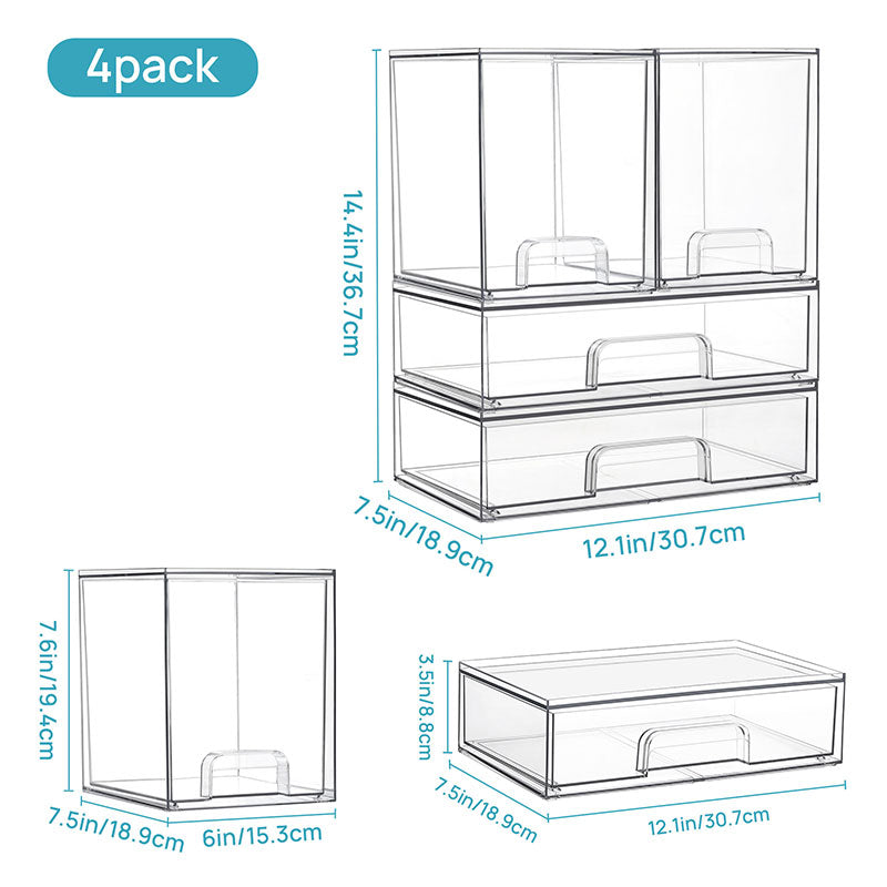 Clear Stackable Makeup Storage Organizer