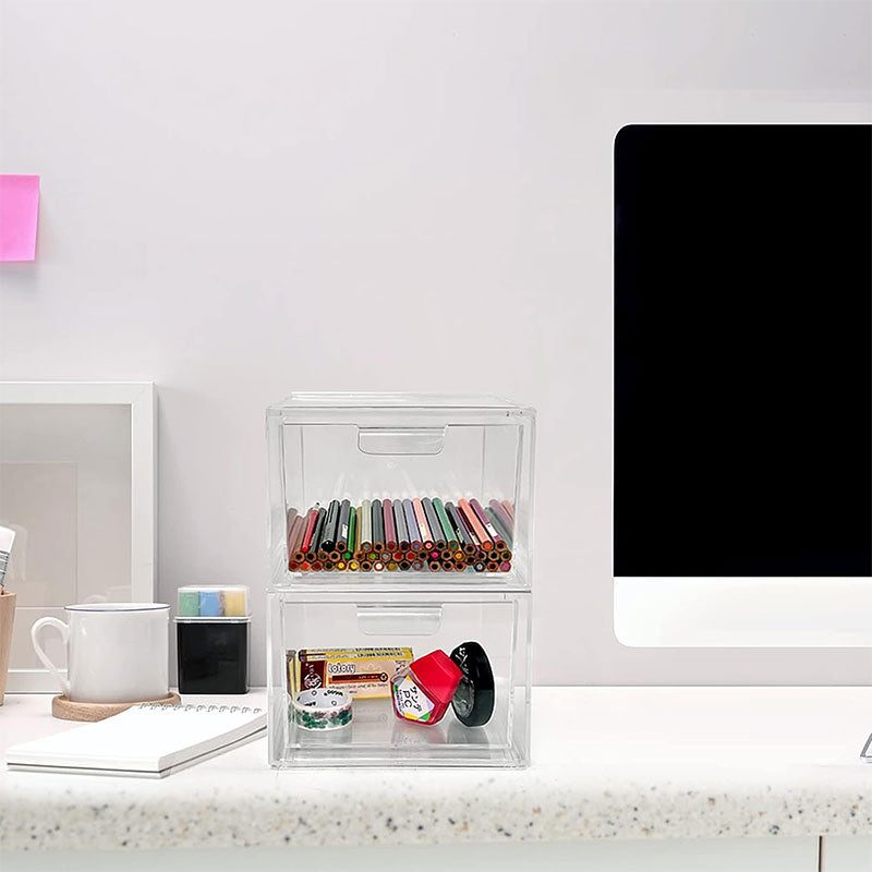 Clear Stackable Makeup Storage Organizer