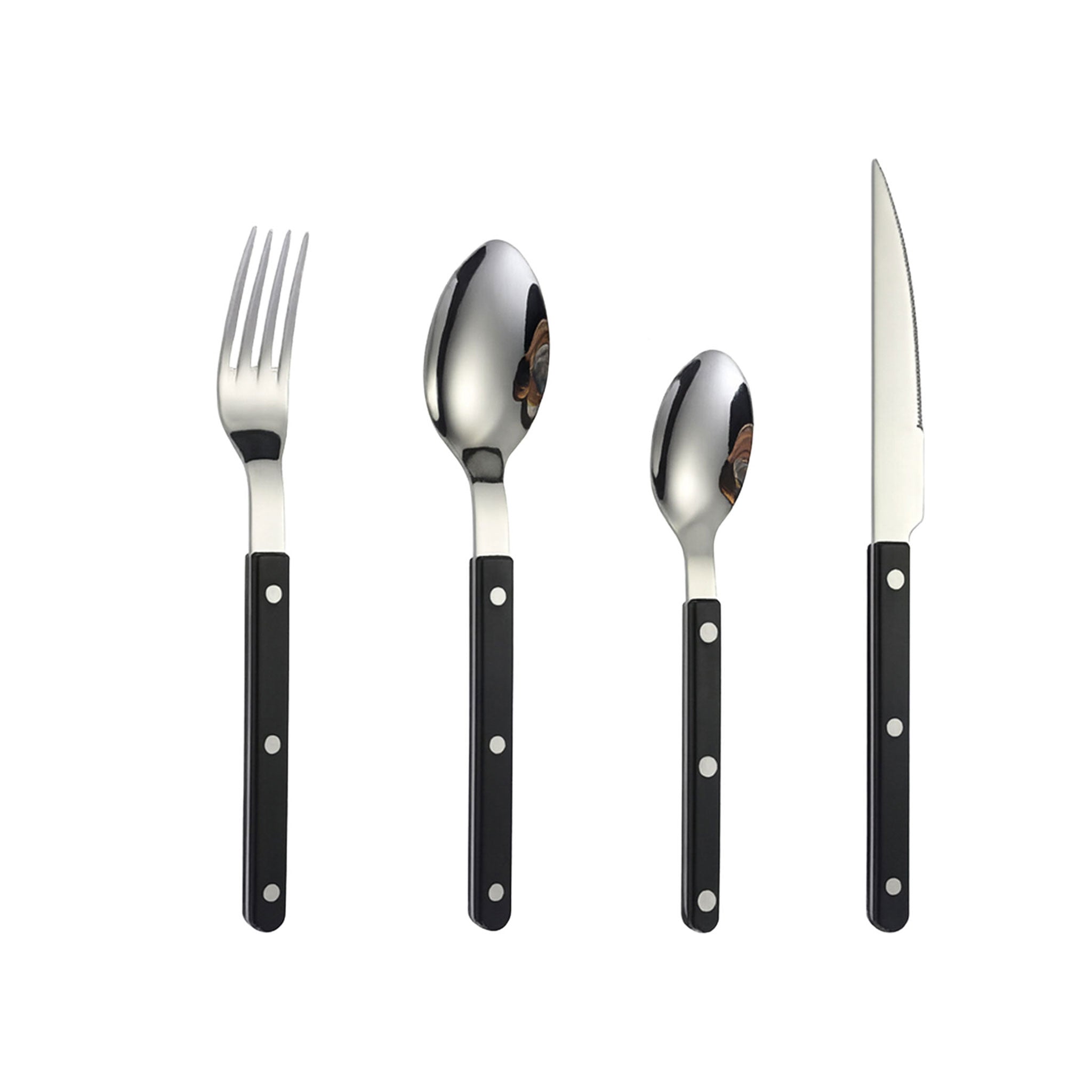 Colorful Handle 304 Stainless Steel Cutlery Set – Knife, Fork & Spoon