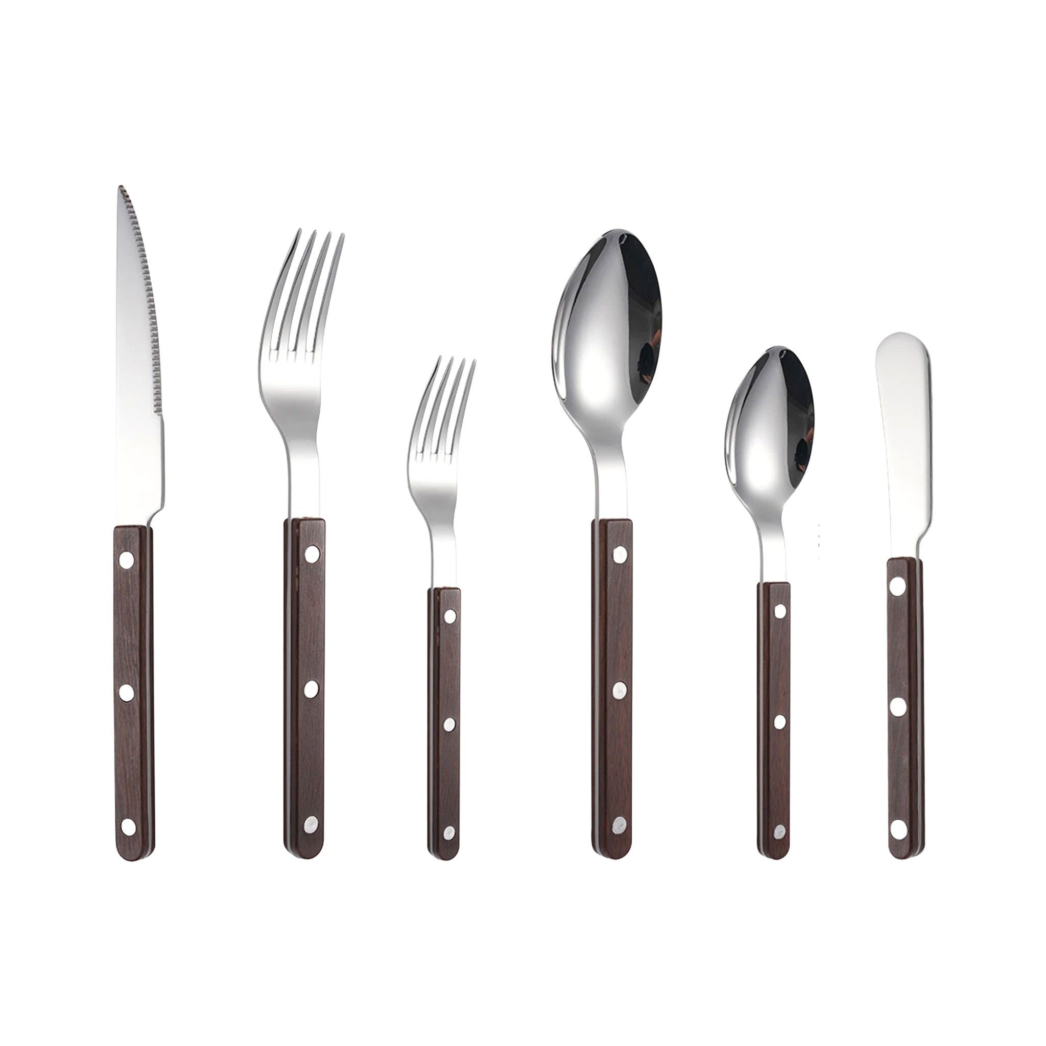 Colorful Handle 304 Stainless Steel Cutlery Set – Knife, Fork & Spoon