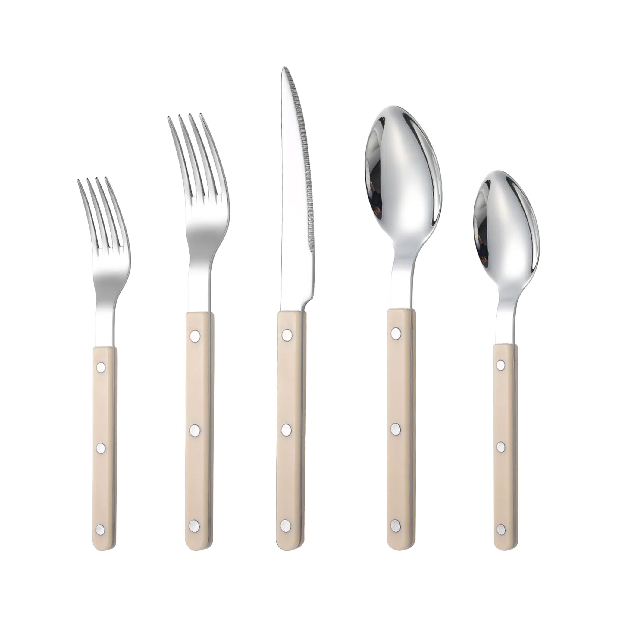 Colorful Handle 304 Stainless Steel Cutlery Set – Knife, Fork & Spoon
