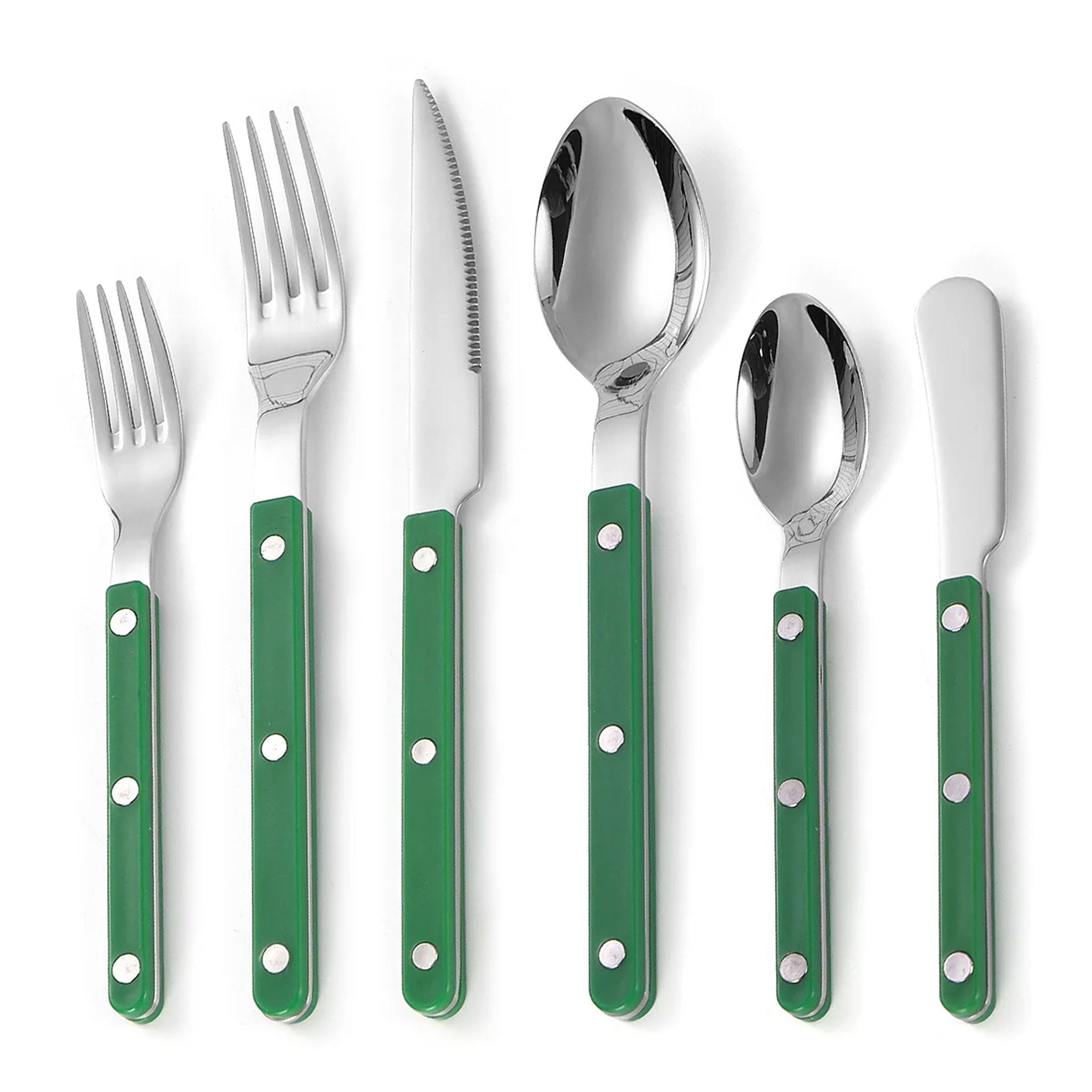 Colorful Handle 304 Stainless Steel Cutlery Set – Knife, Fork & Spoon
