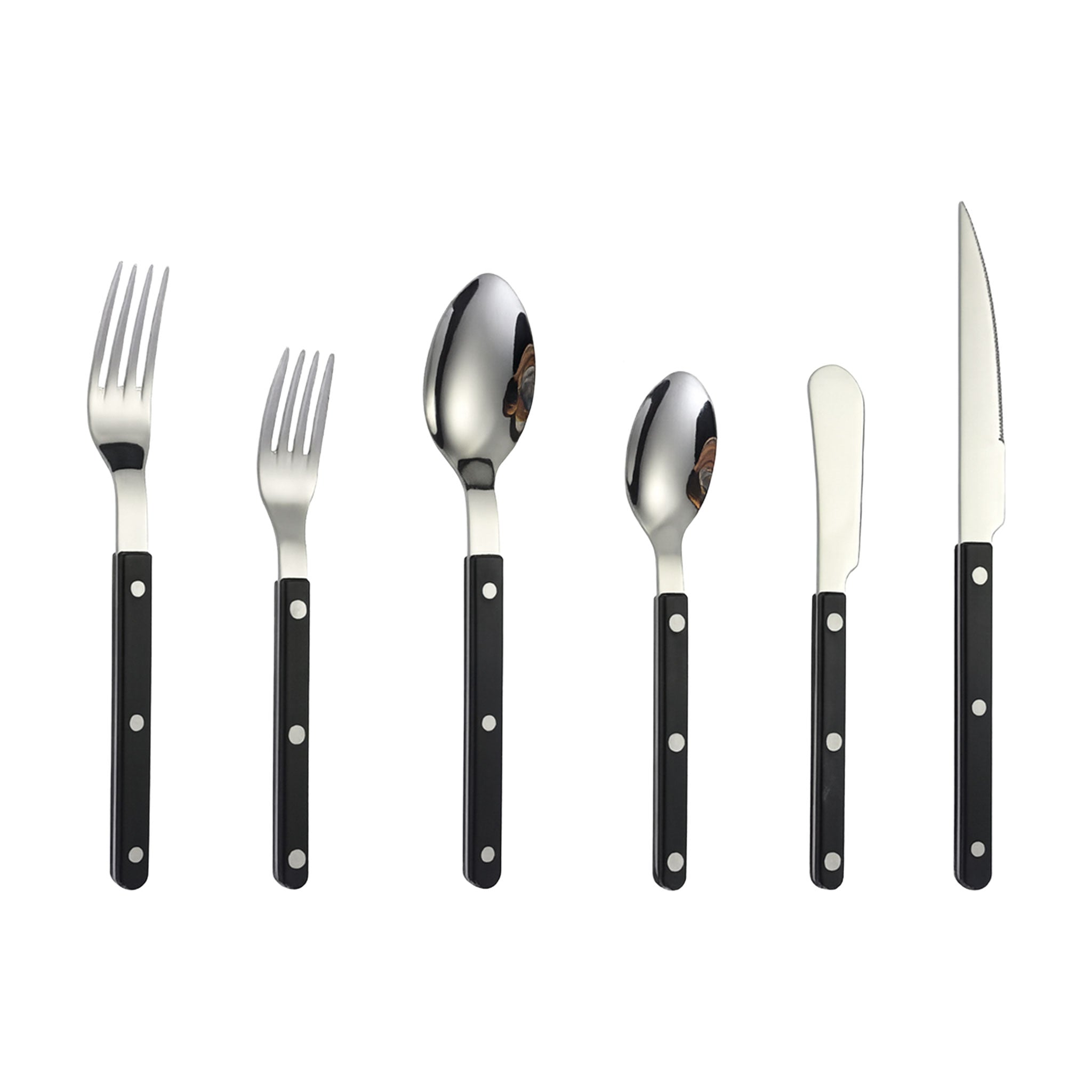 Colorful Handle 304 Stainless Steel Cutlery Set – Knife, Fork & Spoon
