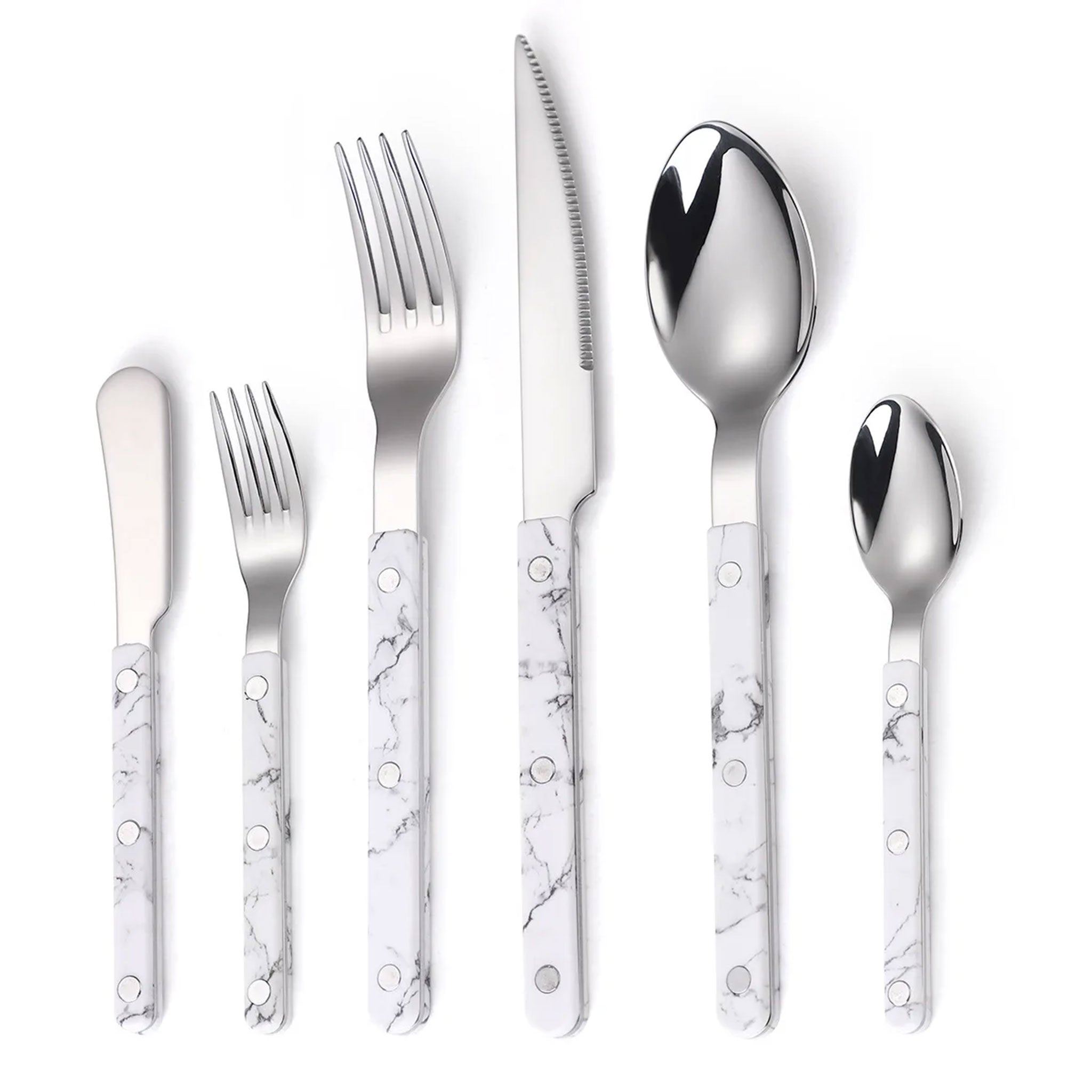 Colorful Handle 304 Stainless Steel Cutlery Set – Knife, Fork & Spoon