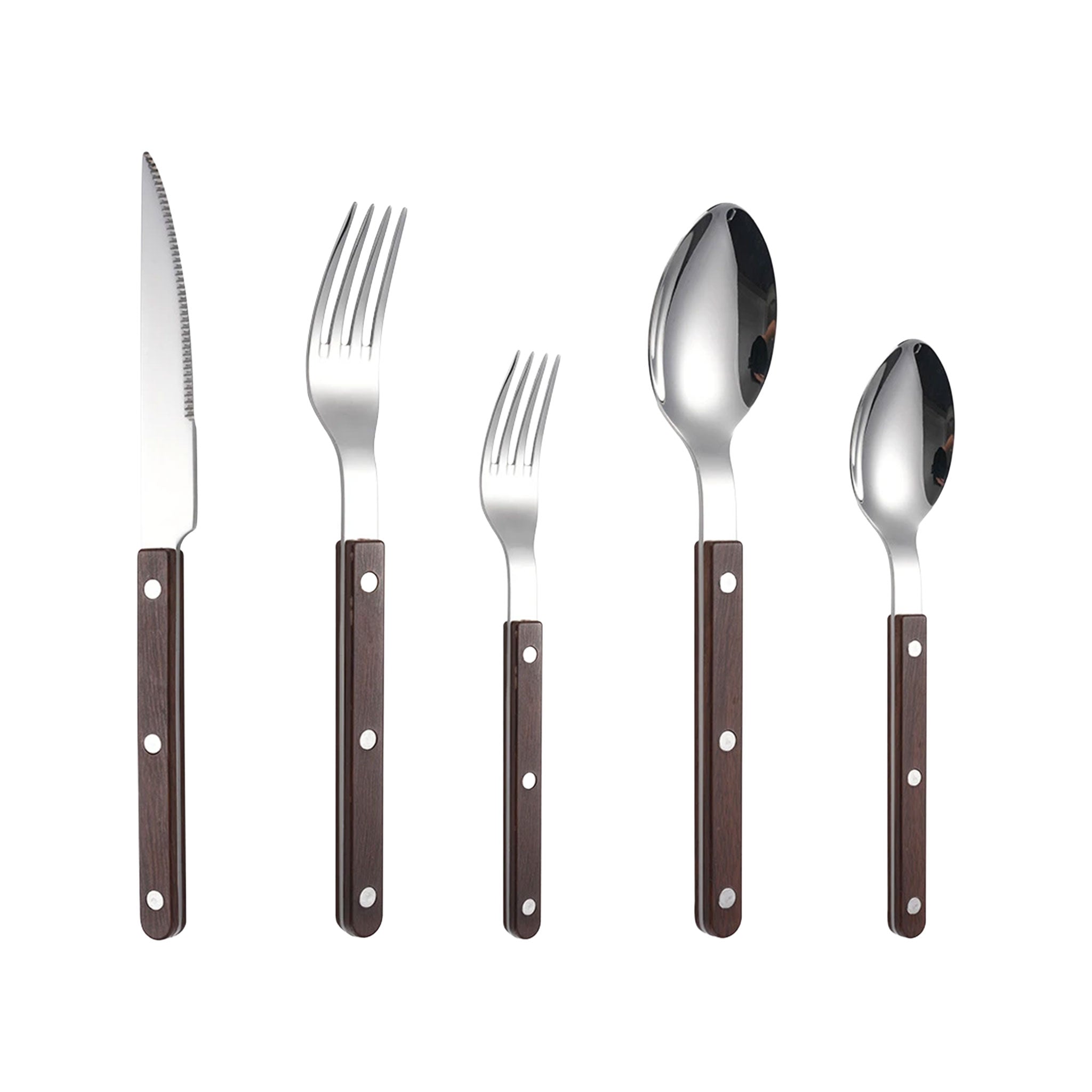 Colorful Handle 304 Stainless Steel Cutlery Set – Knife, Fork & Spoon