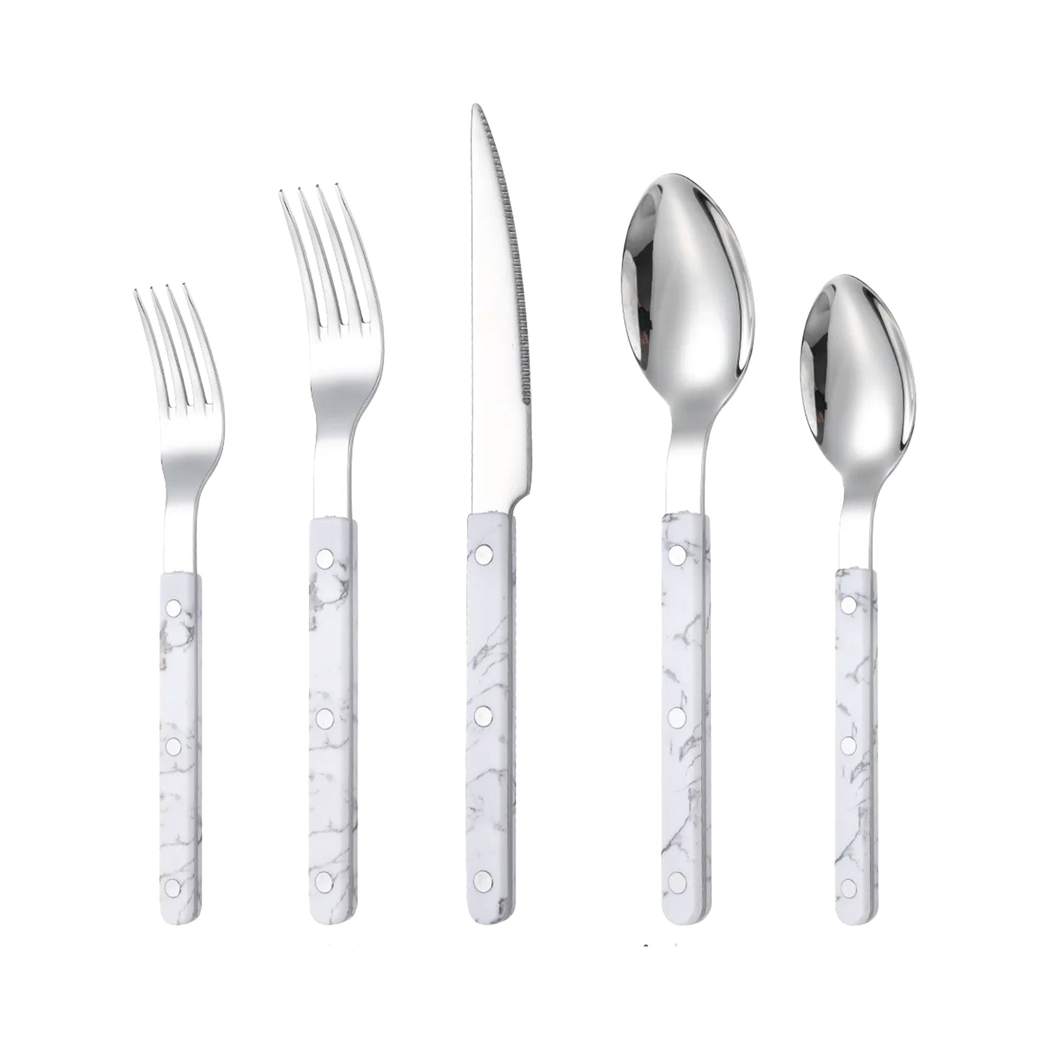 Colorful Handle 304 Stainless Steel Cutlery Set – Knife, Fork & Spoon