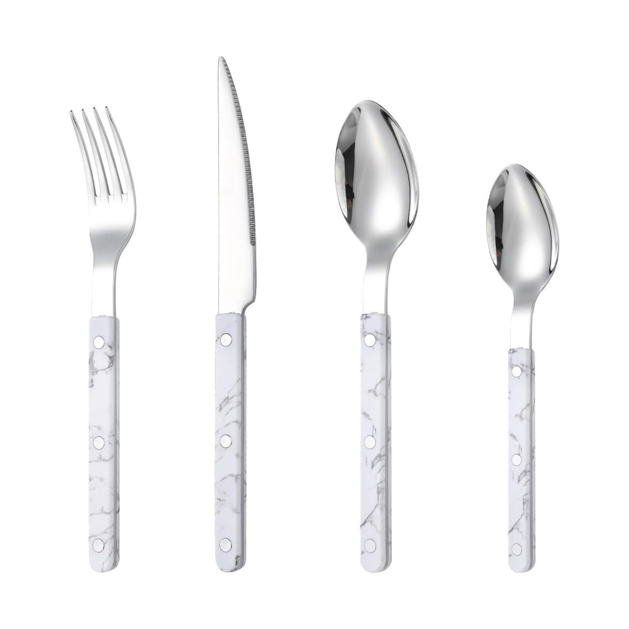 Colorful Handle 304 Stainless Steel Cutlery Set – Knife, Fork & Spoon