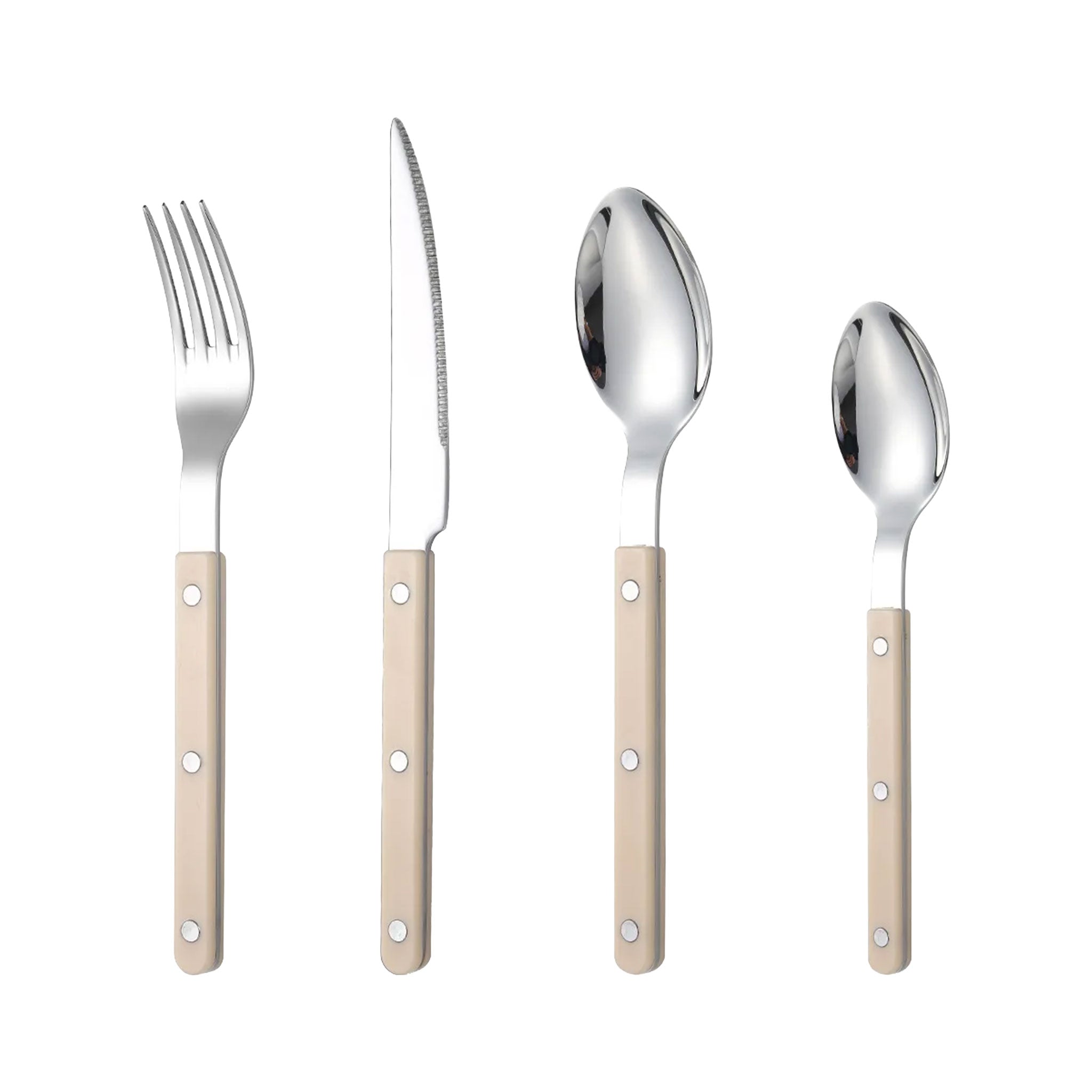 Colorful Handle 304 Stainless Steel Cutlery Set – Knife, Fork & Spoon