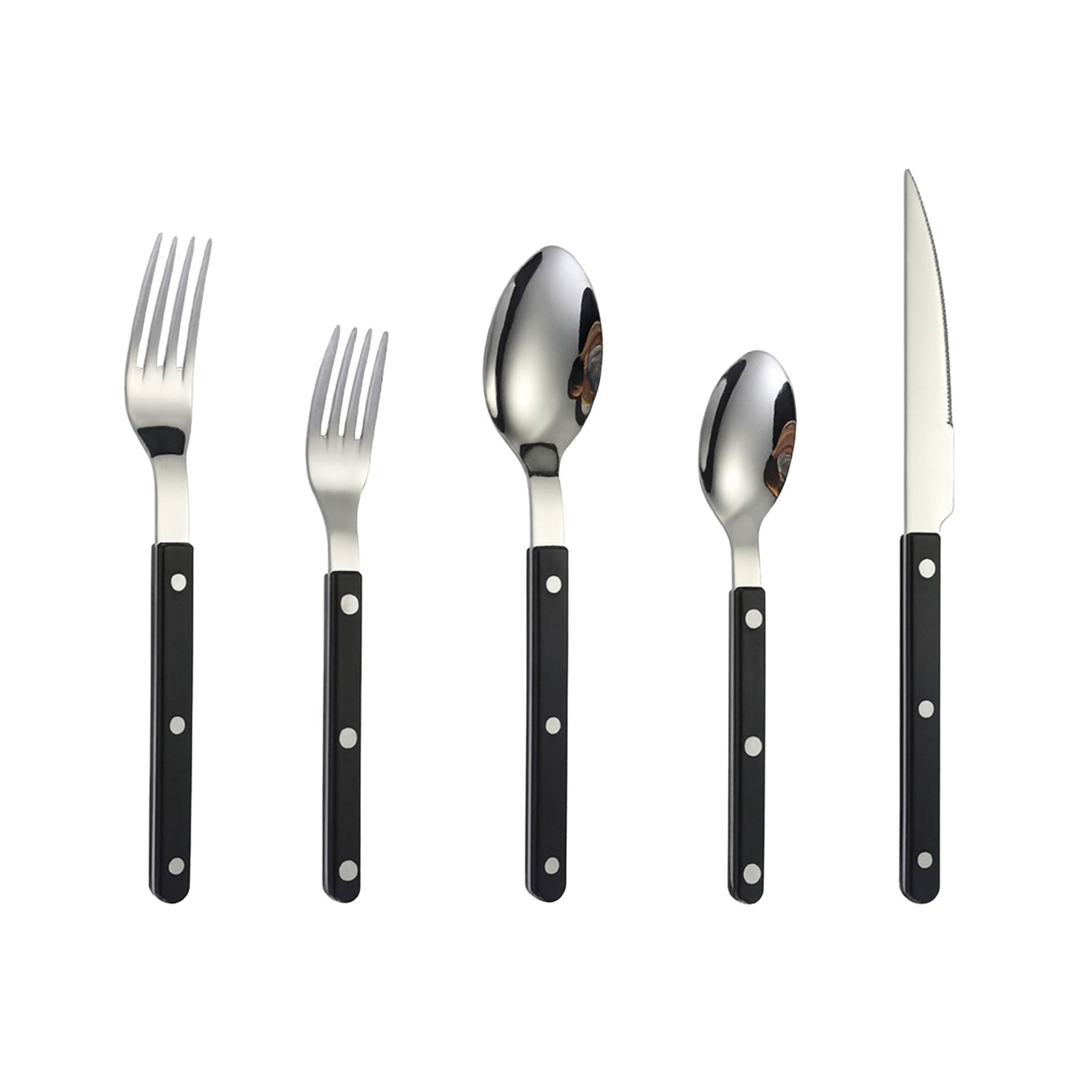 Colorful Handle 304 Stainless Steel Cutlery Set – Knife, Fork & Spoon