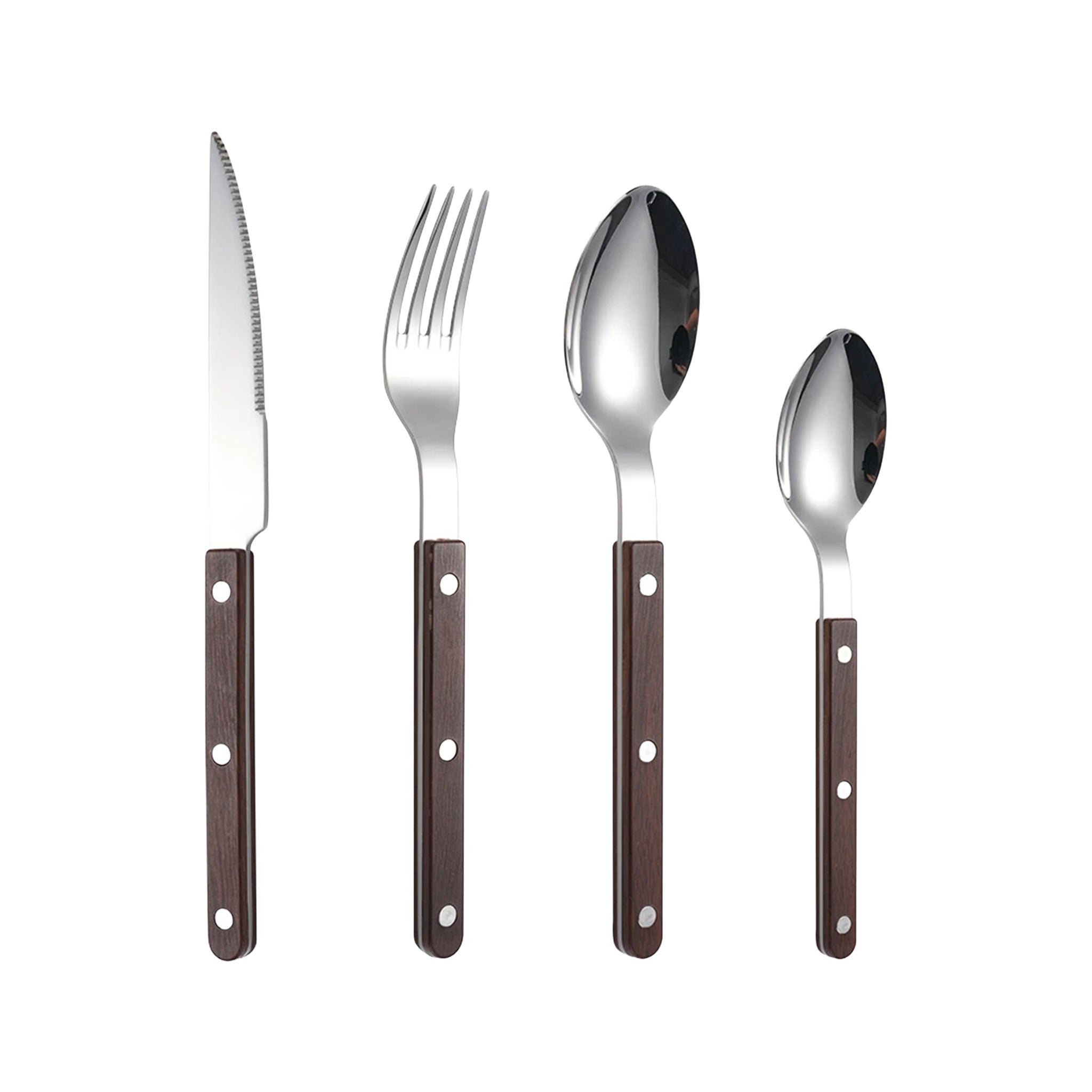 Colorful Handle 304 Stainless Steel Cutlery Set – Knife, Fork & Spoon