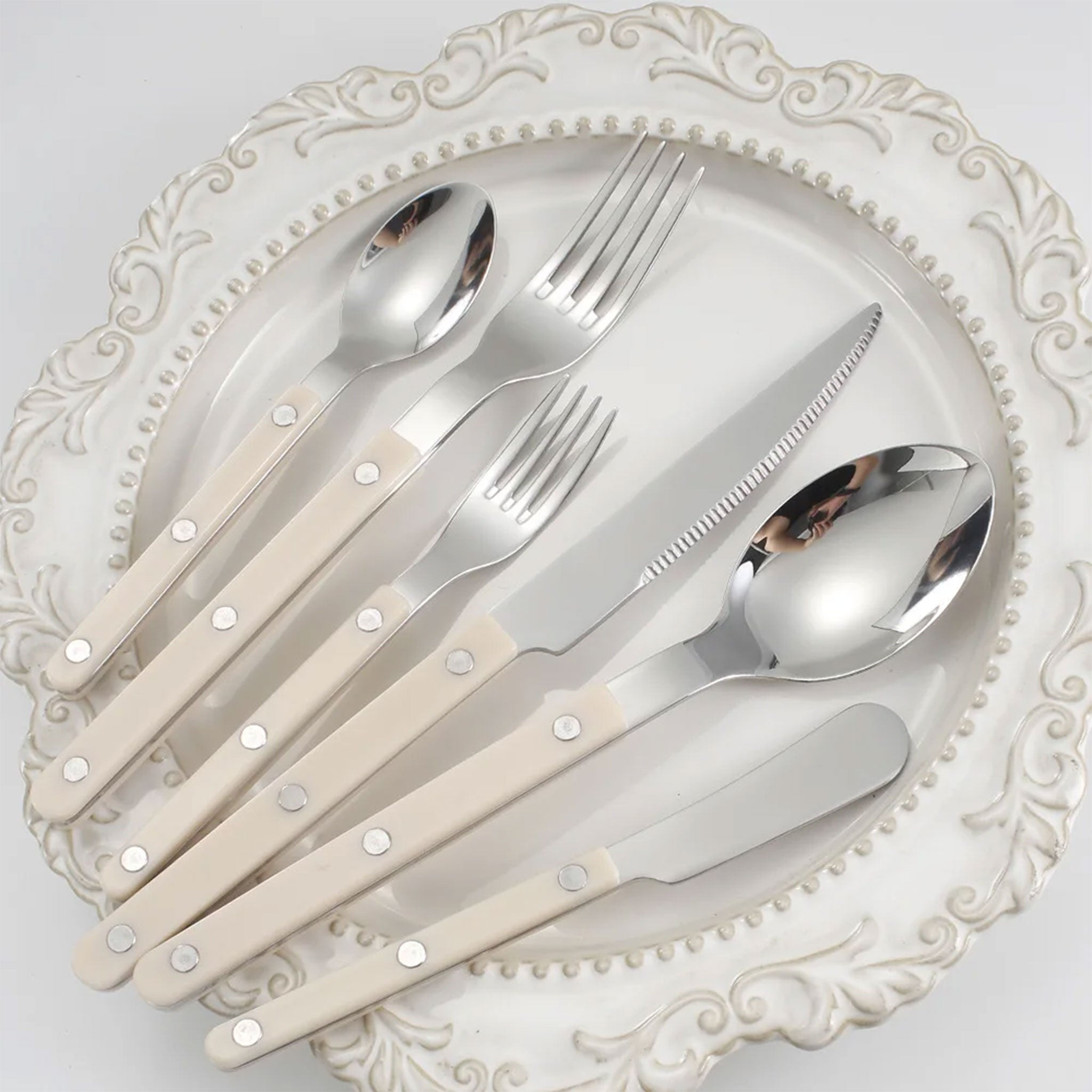 Colorful Handle 304 Stainless Steel Cutlery Set – Knife, Fork & Spoon