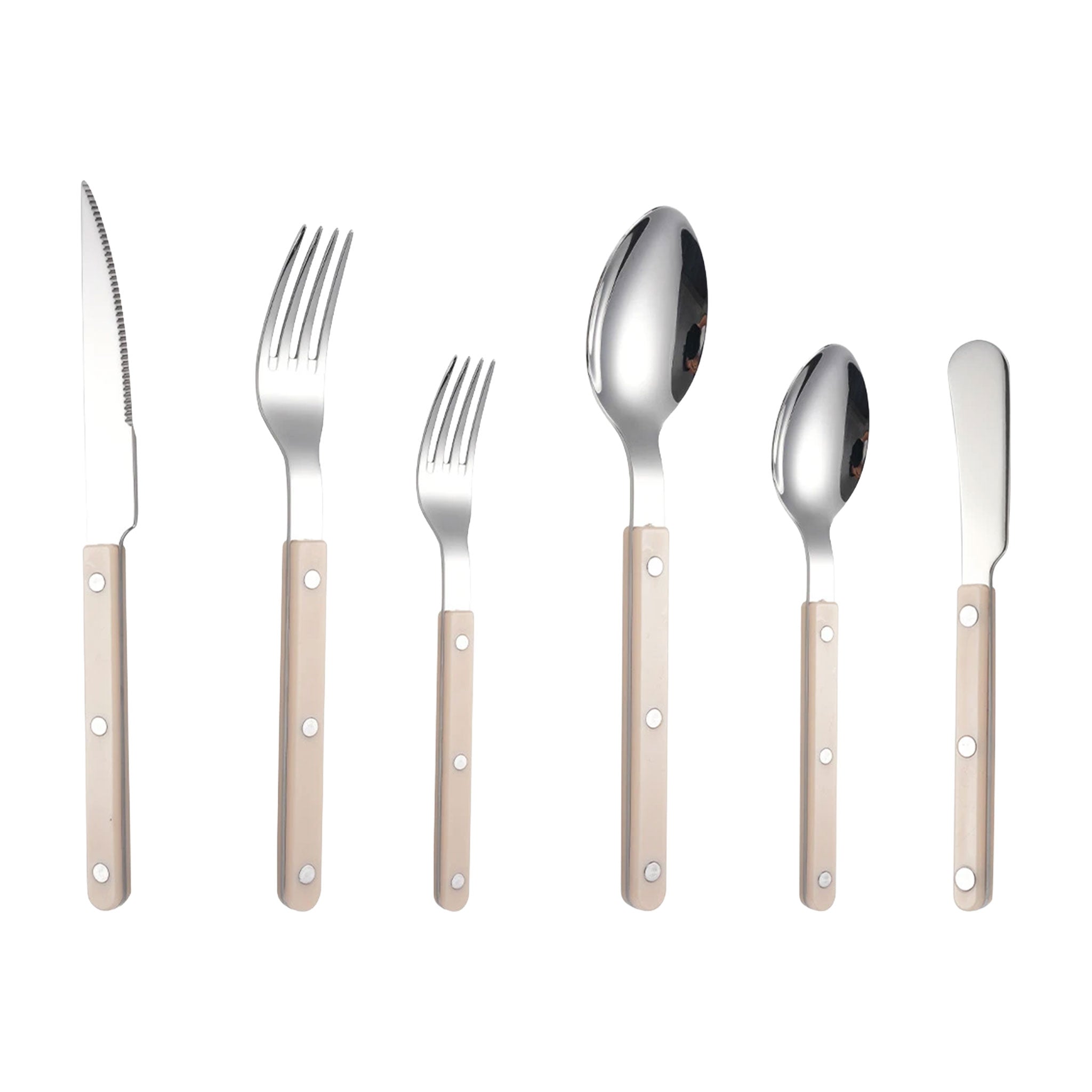 Colorful Handle 304 Stainless Steel Cutlery Set – Knife, Fork & Spoon