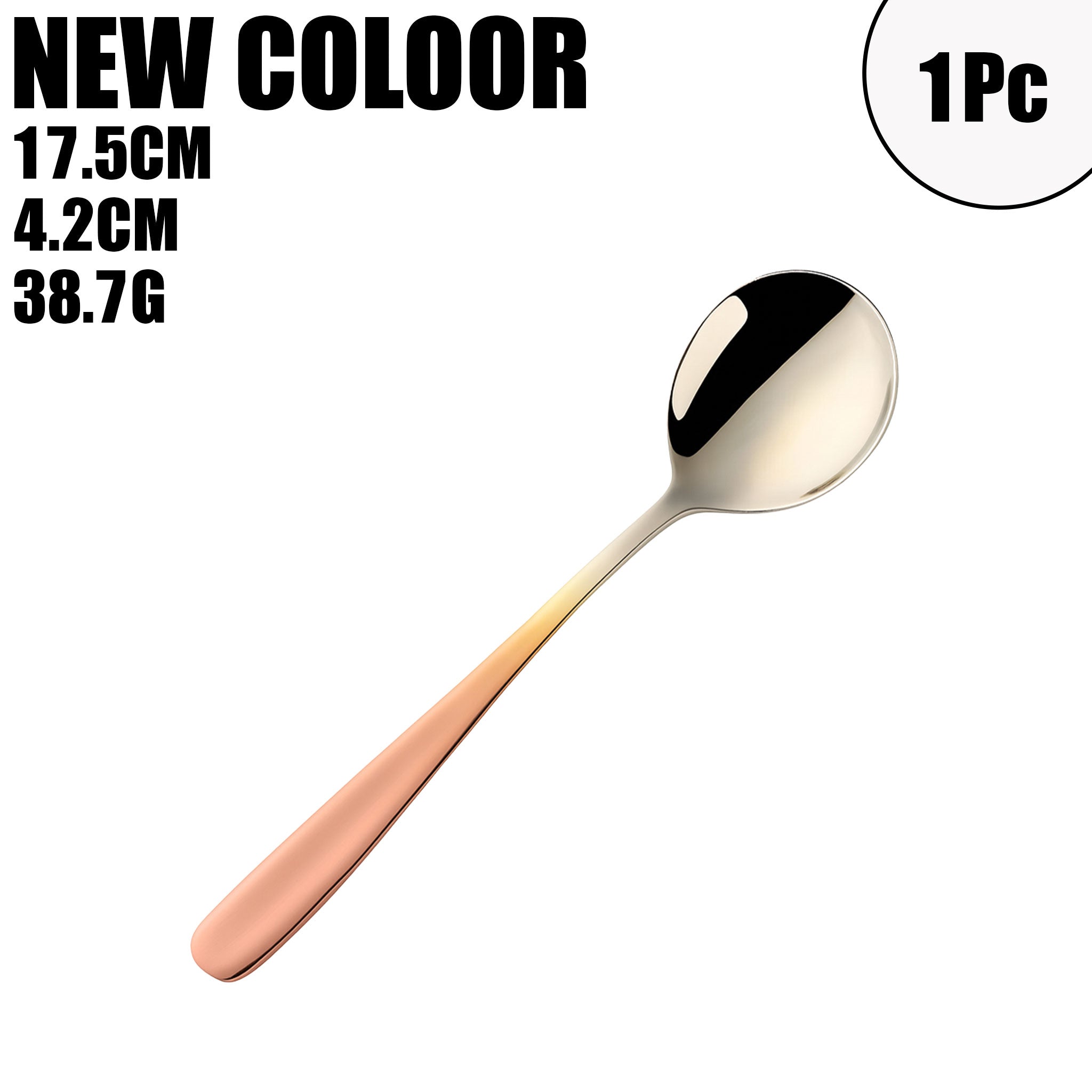 Colorful Stainless Steel Round Serving Spoon – Coffee, Dessert & Ice Cream